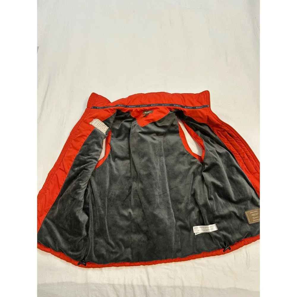 Thrashed Ariat Grungecore Distressed Mens Insulated Quilted Vest‎ Orange Size L